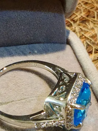 Anillo Plata con Piedra Azul