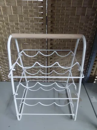 Botellero metálico sobremesa blanco