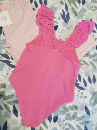 Conjunto body + leggins cuadros Vichy 6 años