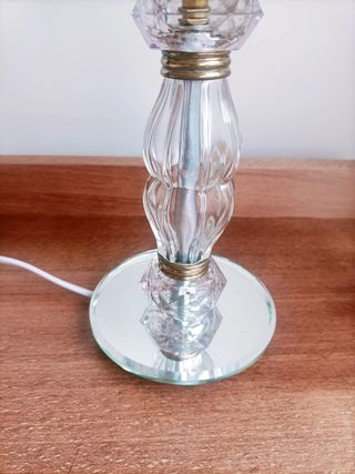 Lámpara de cristal y espejo vintage francesa