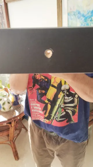 Espejo negro de madera y cristal