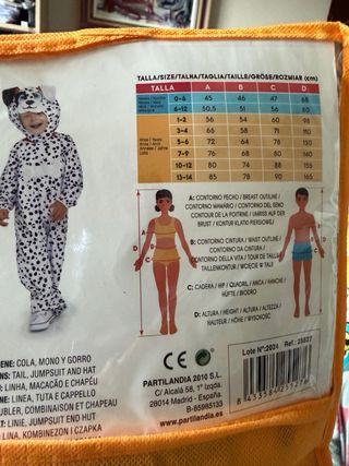 Disfraz Dálmata 2 años