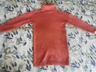 Vestido punto cuello alto niña 5-6 años