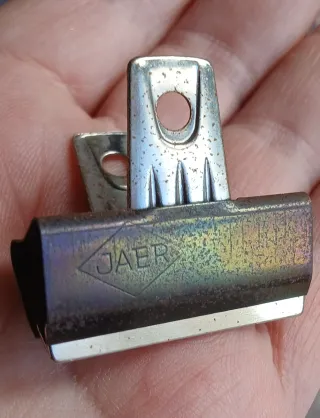 Conjunto pinzas metálicas retro sujetapapeles 1980