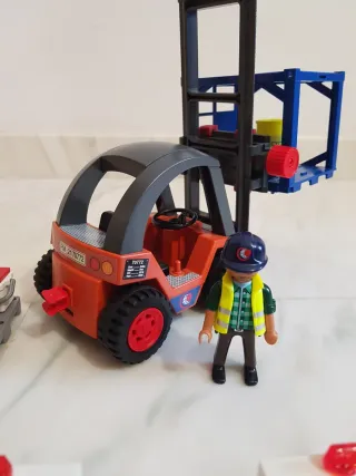 Carretilla elevadora Playmobil con accesorios