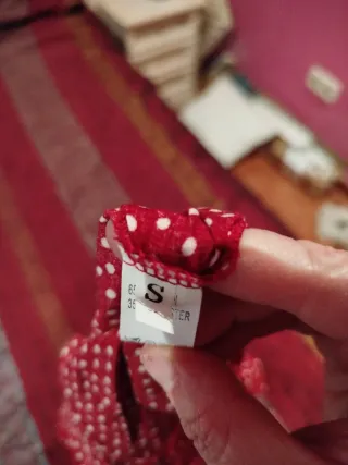 Blusa roja lunares vintage Talla S