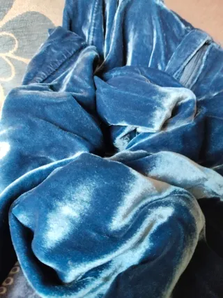 Pantalones Mango Terciopelo Azul Talla M