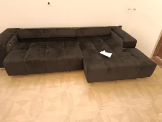 Divano 3 posti in velluto nero