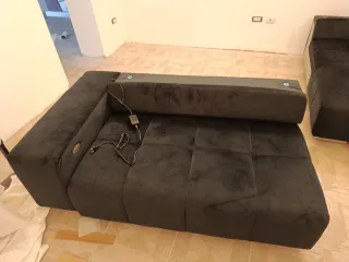 Divano 3 posti in velluto nero