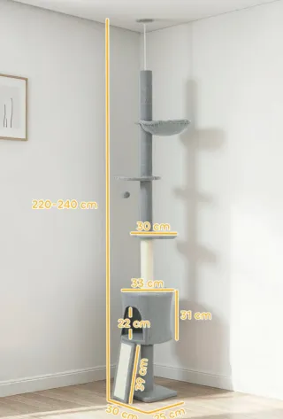 Árbol para gatos de suelo a techo