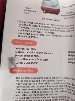 Torno de alfarería mini