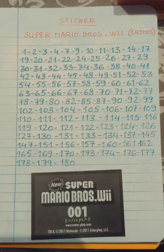 Cromos Super Mario Bros. Wii (Nintendo)
