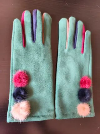3 pares de Guantes: Frida Kahlo, Espirales, Verdes