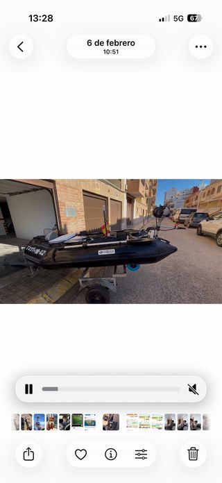 Barca neumatica 3m + motor 1CV + remolque y carro