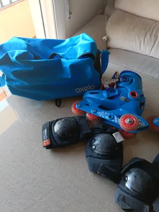 Patines Oxelo ajustables Talla 19-20-30-32 + Prote