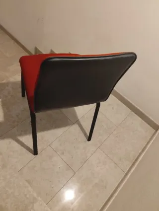 Coppia sedie tessuto rosso