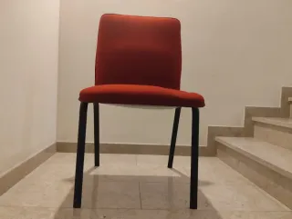 Coppia sedie tessuto rosso