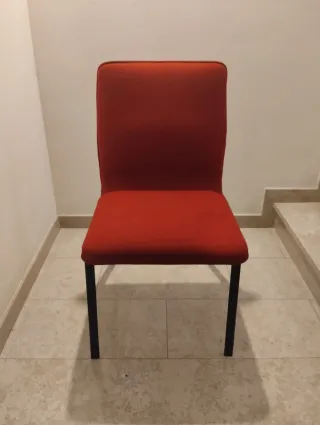 Coppia sedie tessuto rosso