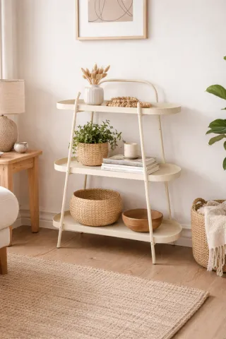 Estantería Metál Blanco perla 3 niveles.75x54x25cm