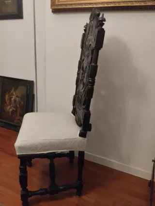 Sedia Luigi Filippo in legno intagliato