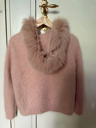 Chaqueta Interdee Rosa con Pedrería y Pelo