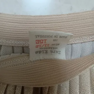 Saia dourada com brilho 11/12 anos