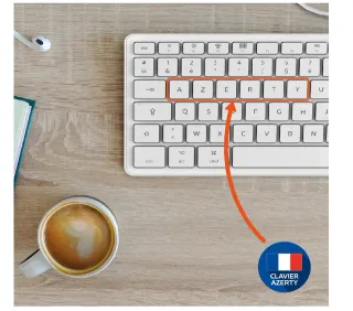 Teclado Mobility Lab AZERTY Mac USB Gris Blanco