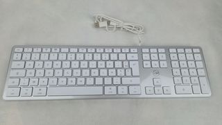 Teclado Mobility Lab AZERTY Mac USB Gris Blanco