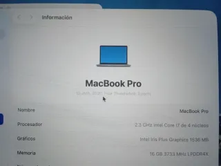 MacBook Pro 2020 i7/16GB RAM/512 SSD