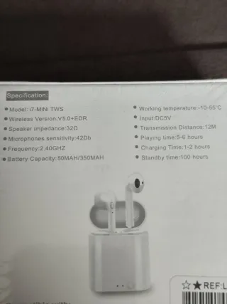 Auriculares i7 Mini Bluetooth 5.0 Blancos