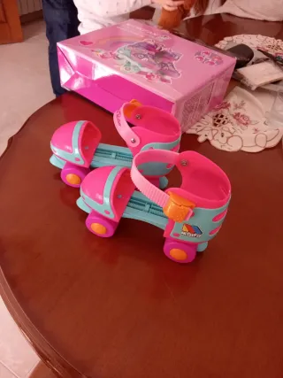 Patines ajustables infantiles rosa y azul