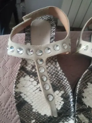 Sandalias Verano Mujer Beige/Multicolor