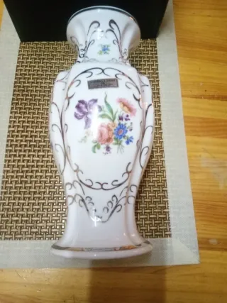 Jarrón pintado a mano plata de ley alt 28 cm