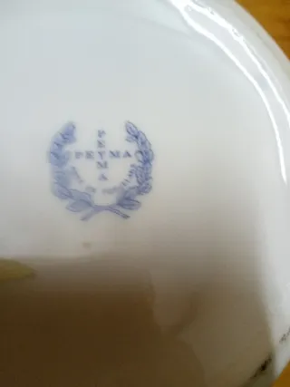 Jarrón pintado a mano plata de ley alt 28 cm