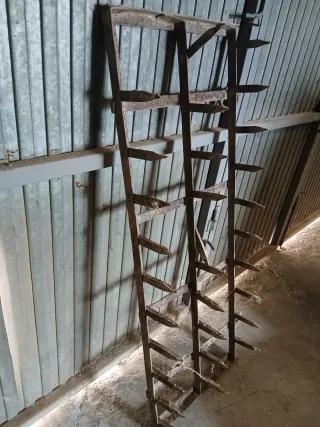 Rastrillo metálico con púas