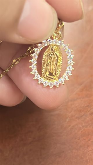 2 MEDALLAS VIRGEN MILAGROSA CON CADENAS DORADAS