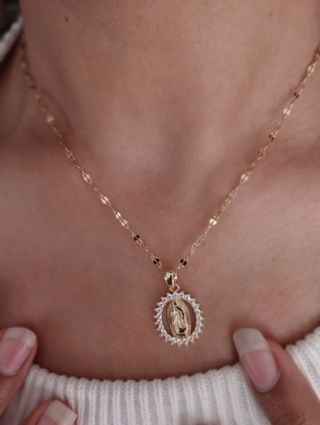 2 MEDALLAS VIRGEN MILAGROSA CON CADENAS DORADAS