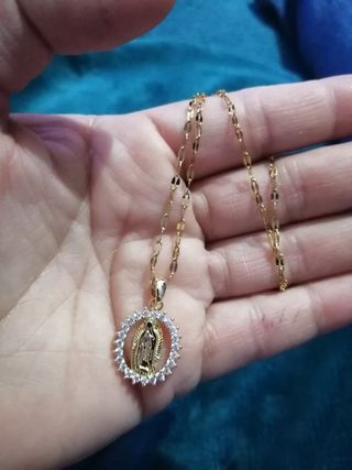 2 MEDALLAS VIRGEN MILAGROSA CON CADENAS DORADAS