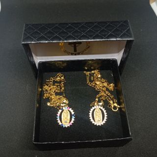 2 MEDALLAS VIRGEN MILAGROSA CON CADENAS DORADAS