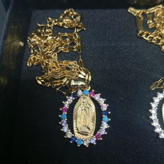 2 MEDALLAS VIRGEN MILAGROSA CON CADENAS DORADAS