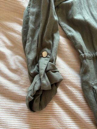 Camisa Zara Verde Militar Talla XS