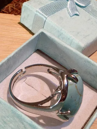 Anillo Turquesa Natural Plata