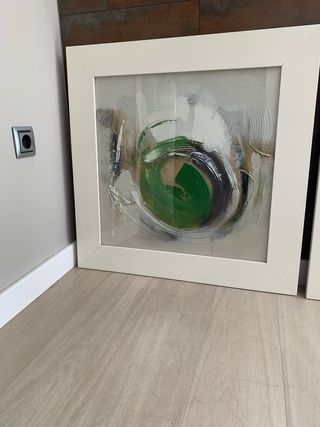 Quadri astratti verdi e bianchi