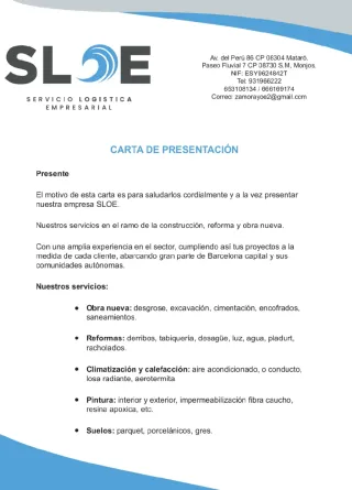 SLOE: Empresa de reformas y limpieza