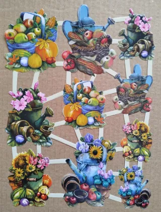 Lamina Cromos troquelados H1. frutas regaderas