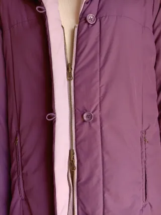 CHAQUETA REVERSIBLE MUJER L Violeta ↔ Malva