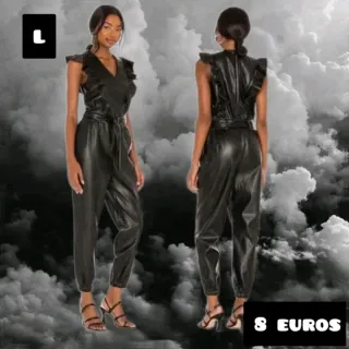 Mono negro efecto piel talla L