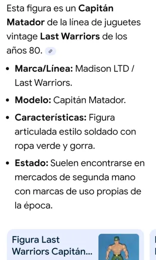 Muñeco vintage militar