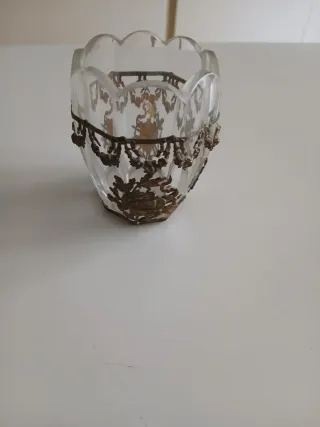 Vasetto Liberty in Vetro e Rame Dorato