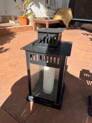 Juego 2 Faroles Decorativos Negro